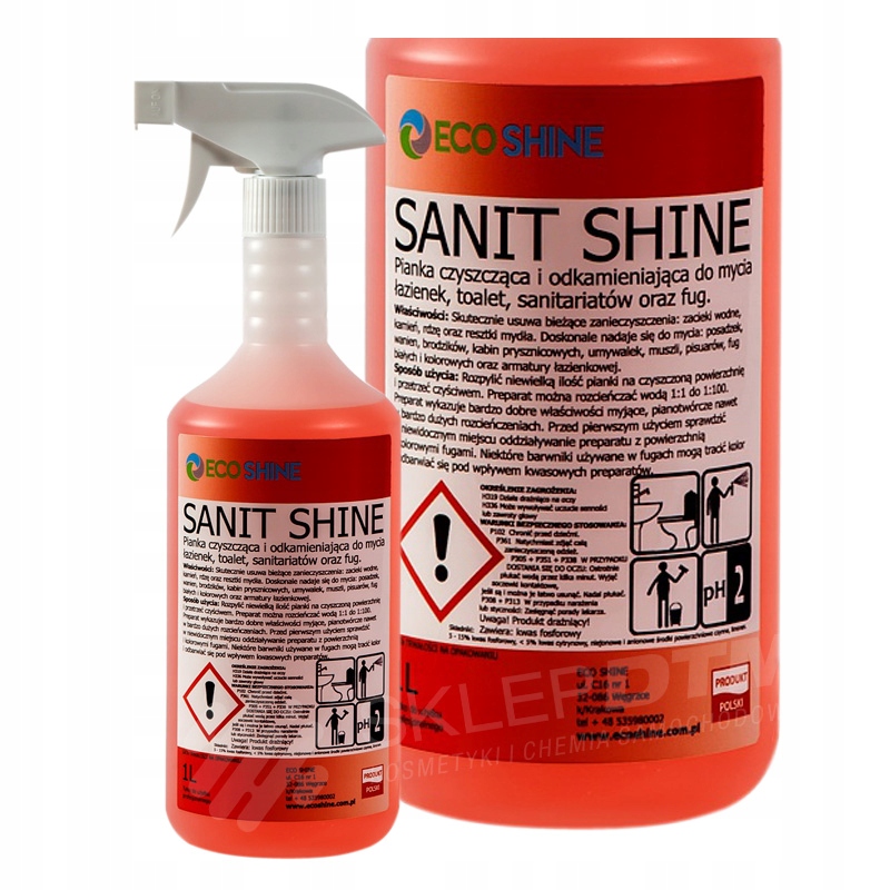 

Eco Shine Sanit odkamieniacz do łazienek kabin 1L