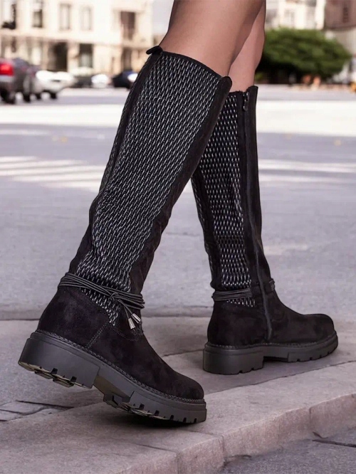 CZARNE KOZAKI DAMSKIE MALLOGI 38 Płeć kobieta