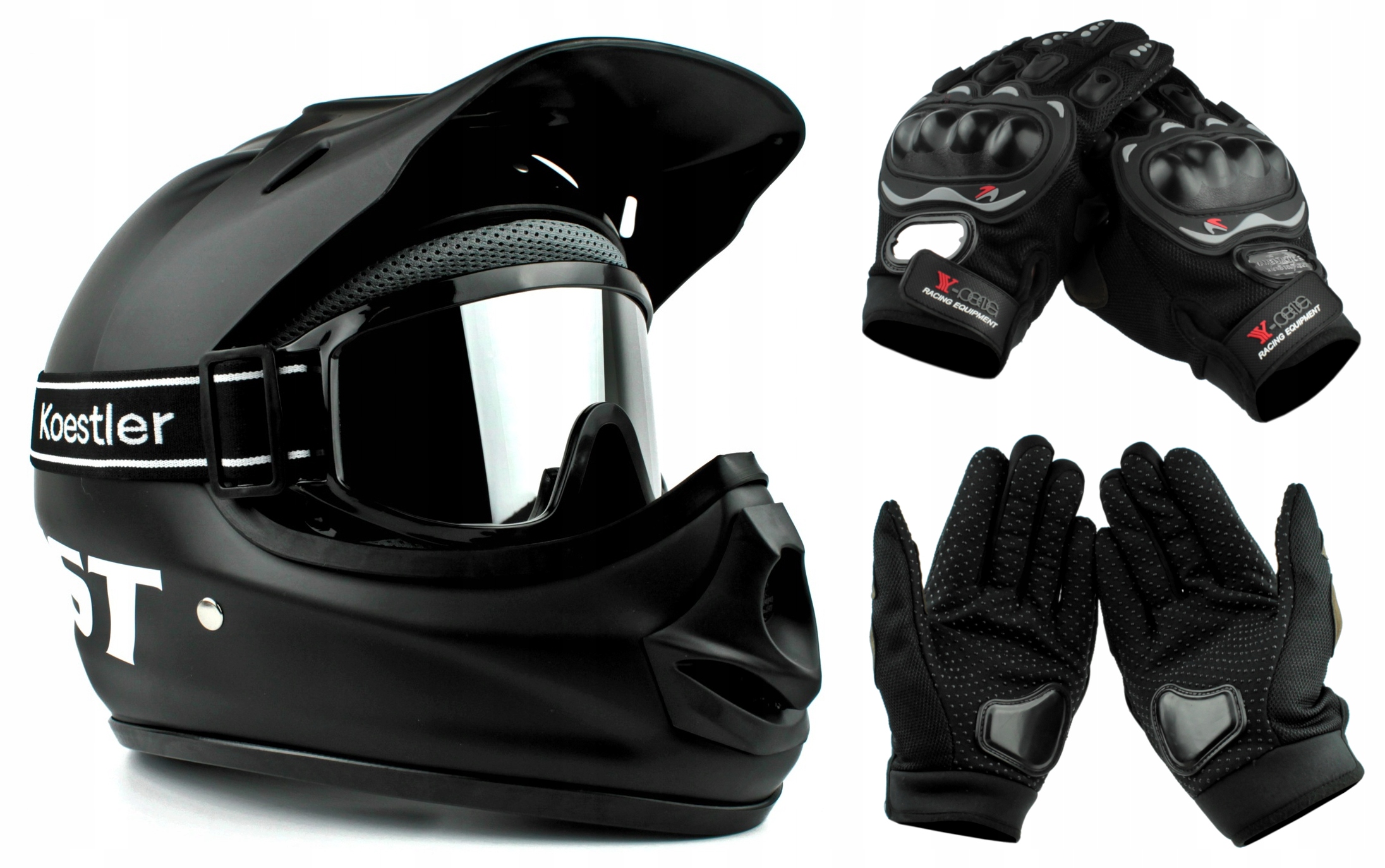 

Kask Motocyklowy Jst Cross Enduro Gogle Rękawice
