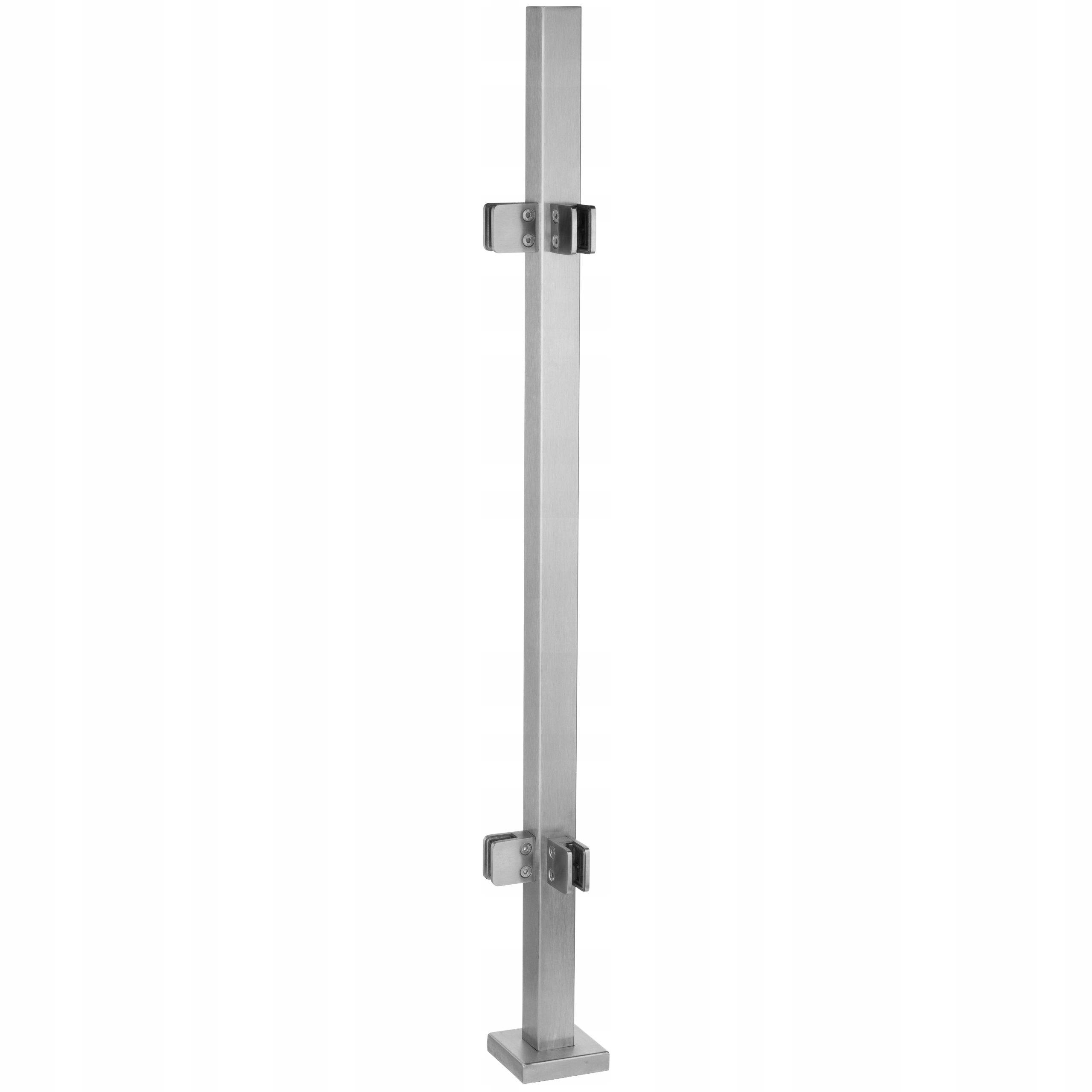 Rohový stĺpik 110 cm pre sklenené zábradlie 40x40 Satén 4 Držiaky na sklo