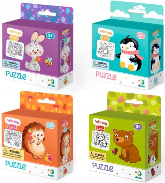 

Dodo Puzzle Misiek/Jeżyk/ Pingwinek/Zajączek 4x16