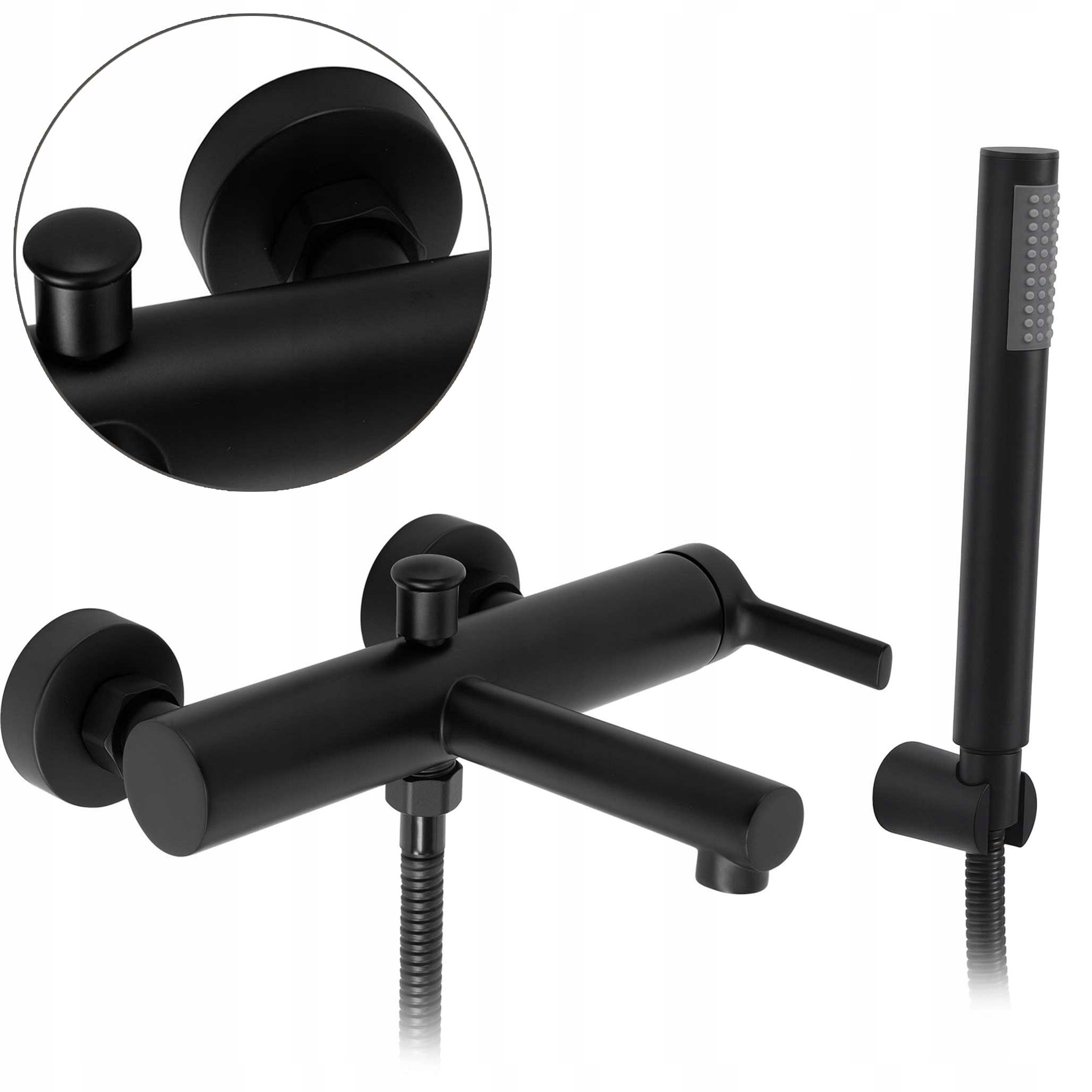 Nástenná vaňová batéria Rea Pixel čierna Hlavica Montáž na stenu