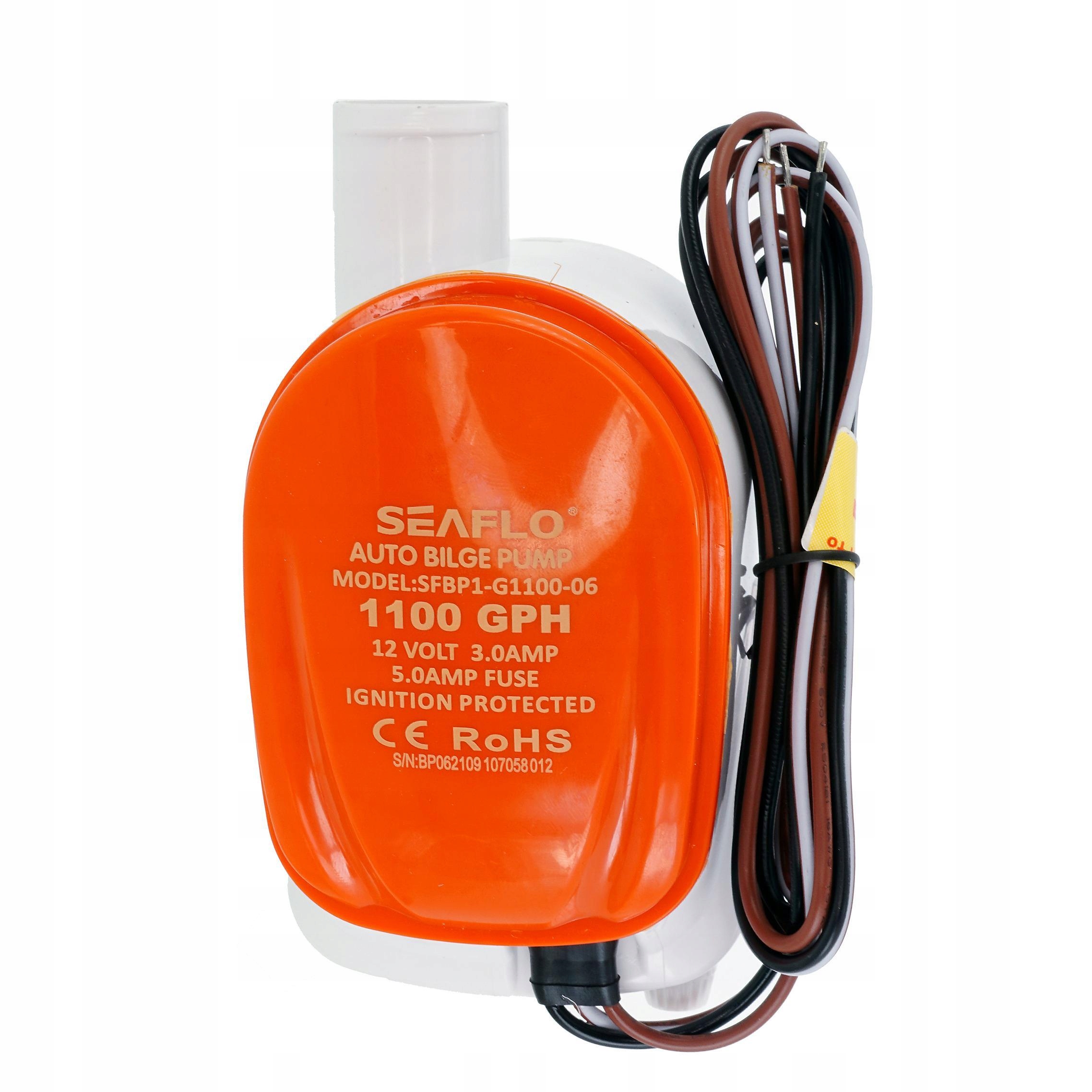 AUTOMATYCZNA POMPA WODY ZEZOWA SEAFLO 12V 1100GPH Part number PWM07