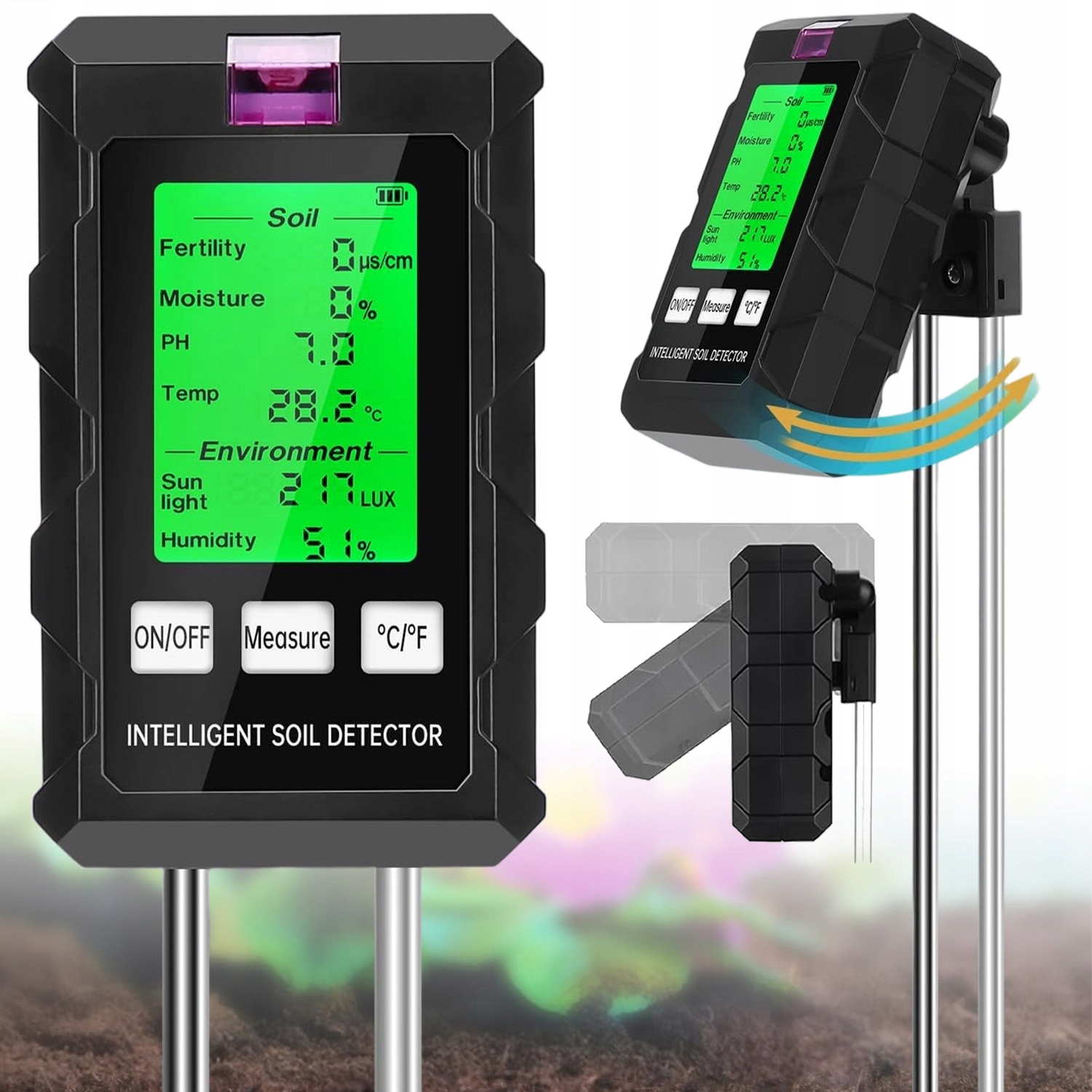 Kyselinoměr Půdy Tester Substrátu Ph Země Měřič Teploty Vlhkost 6V1