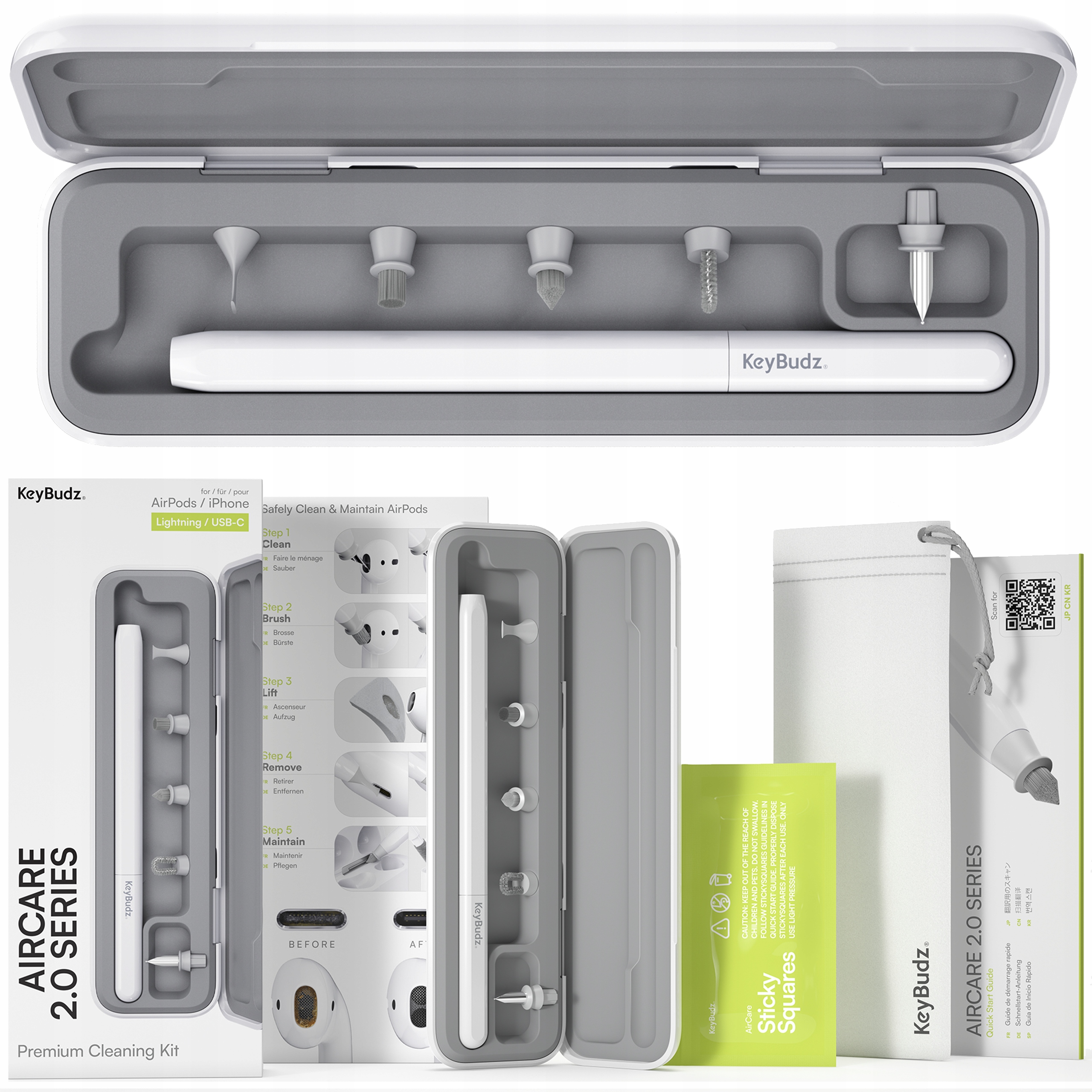 Keybudz AirCare 2.0 Premium Cleaning Kit Zestaw do Czyszczenia AirPods