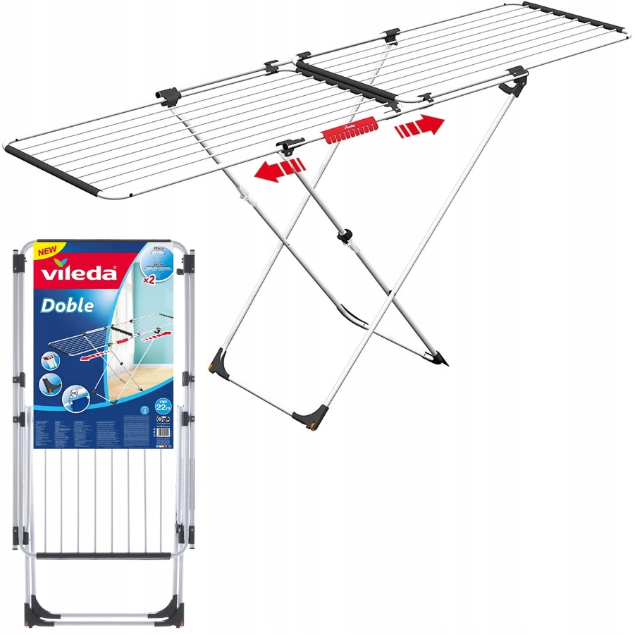 

Suszarka Vileda Double XXL Rozsuwana Kółka