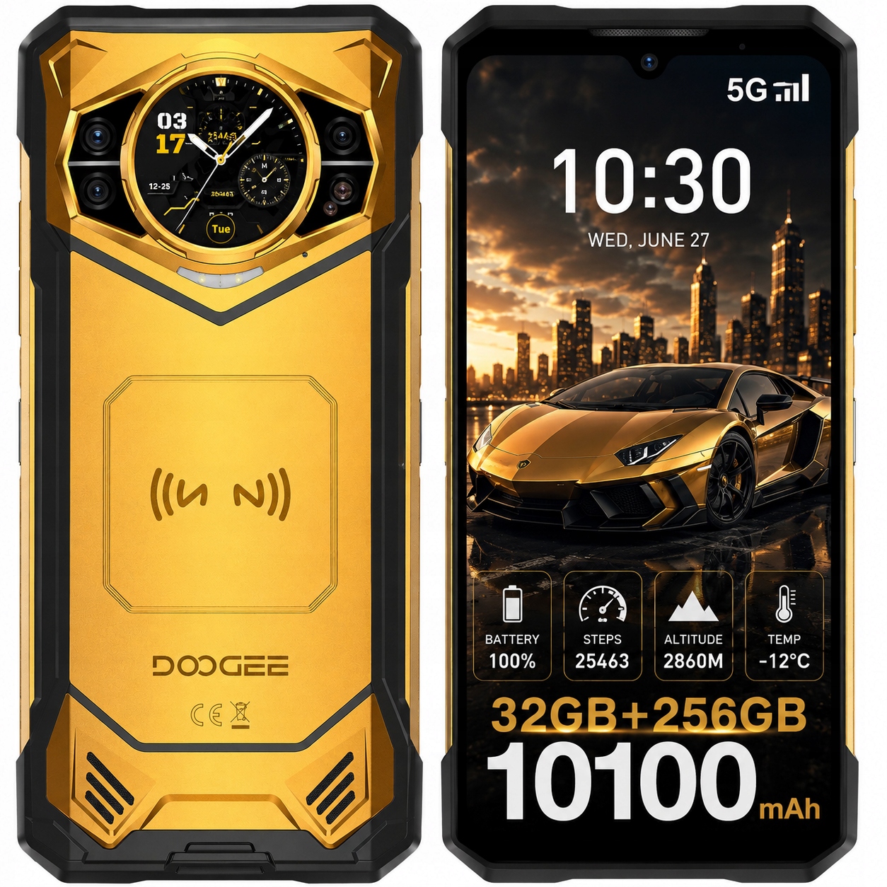 Odolný smartfón 5G Doogee S200X Android 10100mAh 32+512GB 6,72'' IP69/NFC