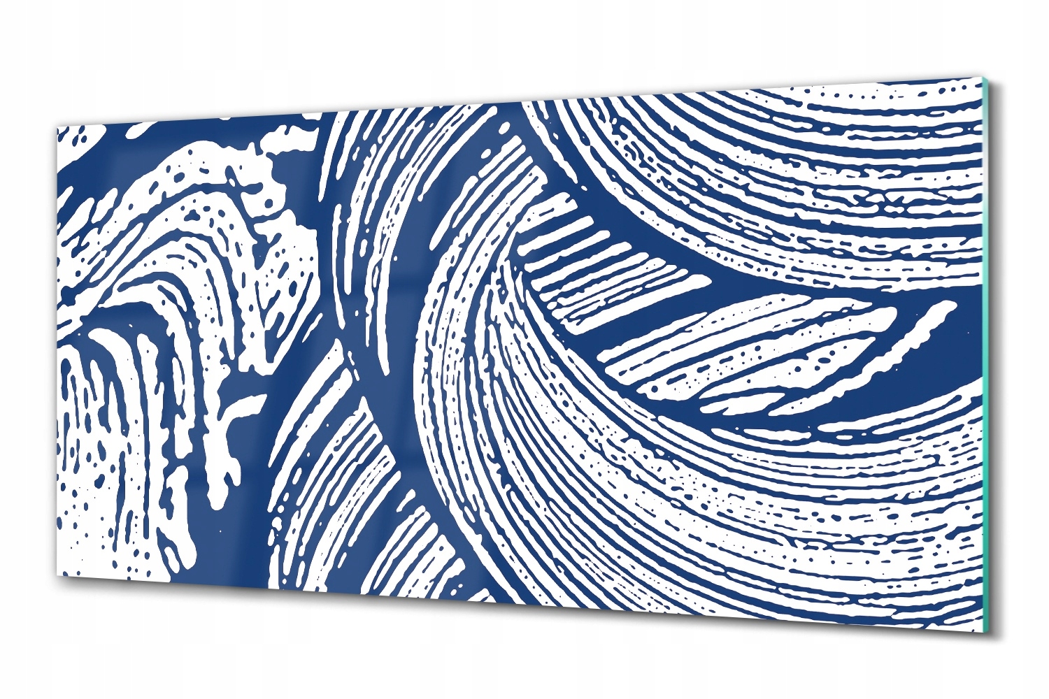 Skleněný fotoobraz Modrobílé linie 100x50