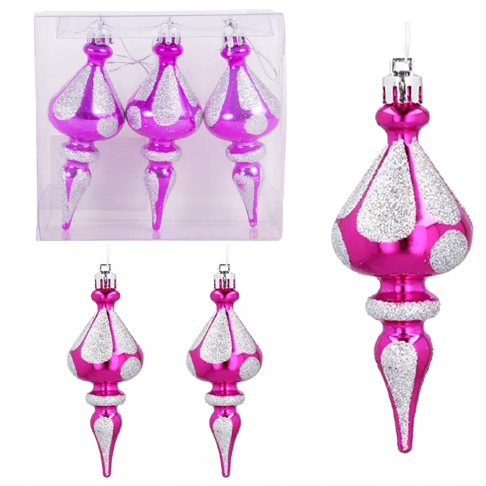 

Sople choinkowe 10 cm plastikowe bombki 3 szt.