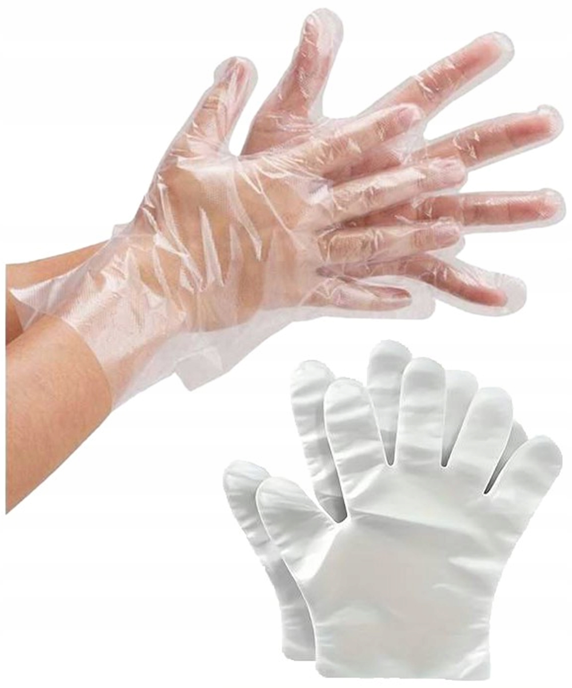 RĘKAWICZKI JEDNORAZOWE OCHRONNE FOLIOWE 100szt.