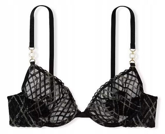 Nevyztužená podprsenka Victoria's Secret lesklá kostkovaná 70E (32DD)