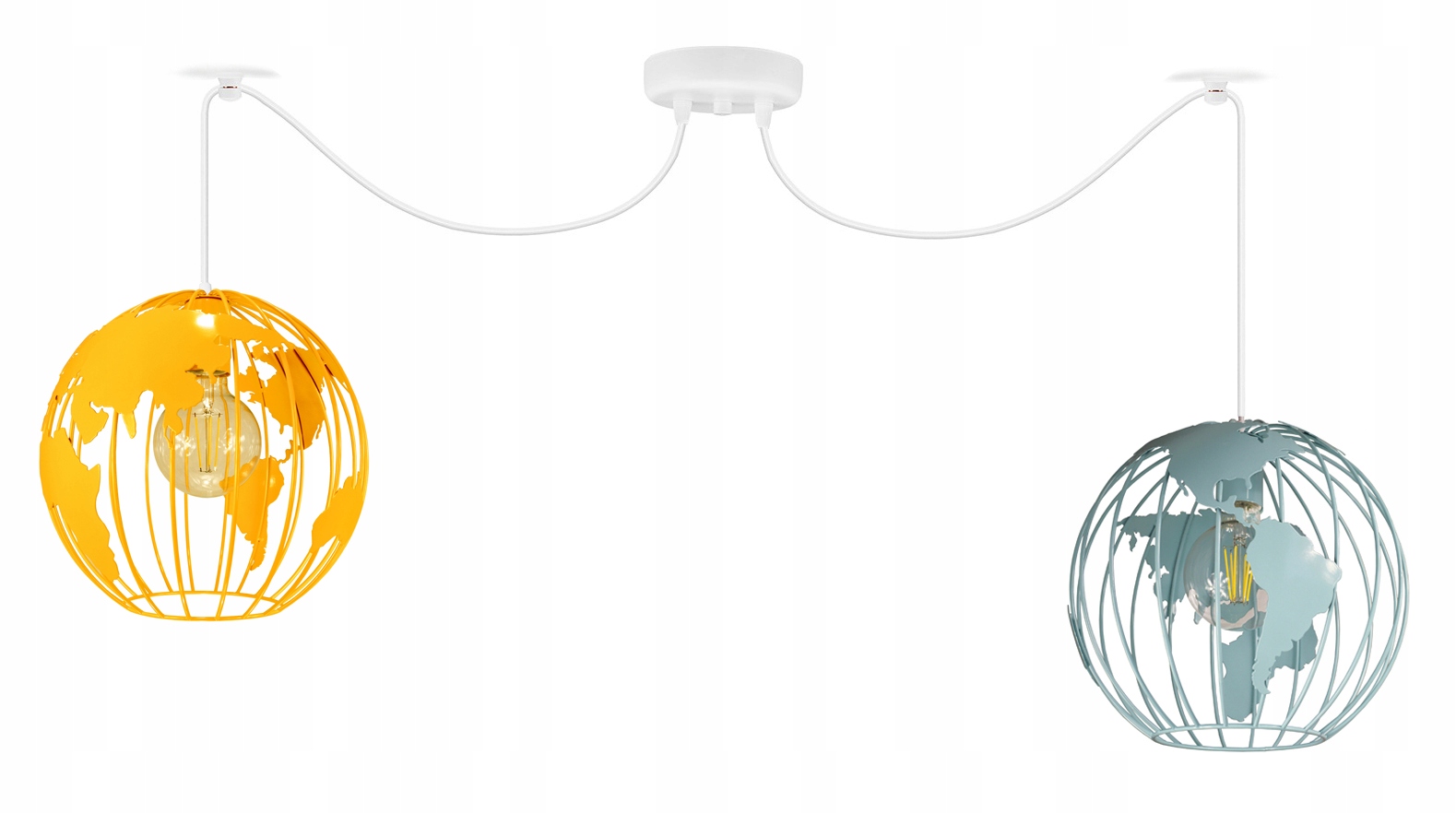 Barevná Závěsná Lampa Stropní Lustr Pavouk Globus 2 Led Moderní