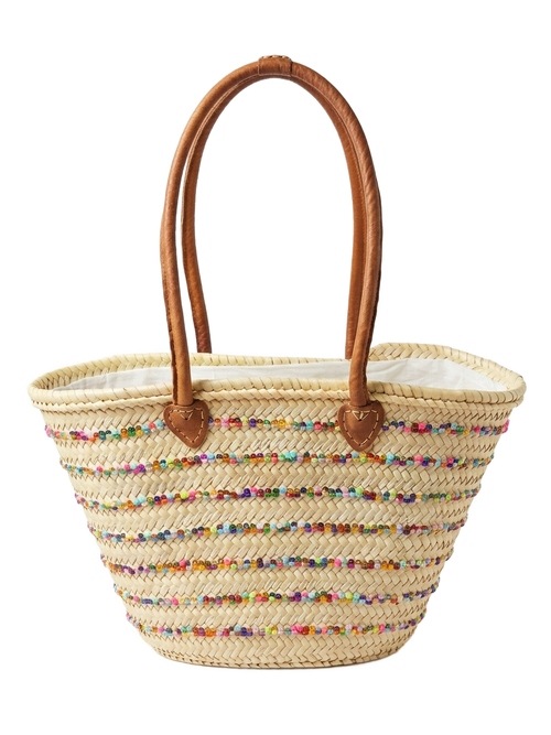 Ručně Pletená Marocká Taška Košík Korálky Multicolor Boho