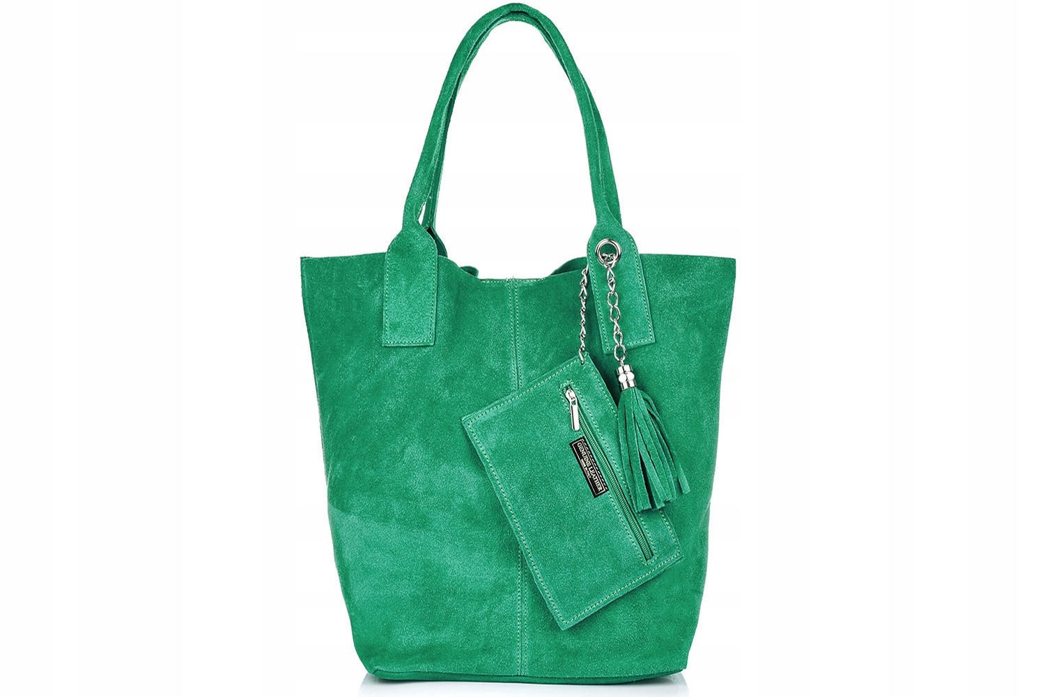 Dámská kožená kabelka Shopper italská Semišová Kůže velká taška A4 Sáček