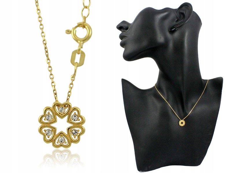 

Naszyjnik Gwiazd Pozłacane Serca Z Symilkami 925