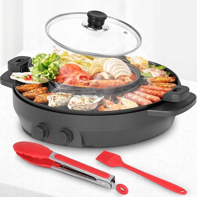 Elektrický horký hrnec 2 W 1 2000 W, vhodný pro 2-8 osoby