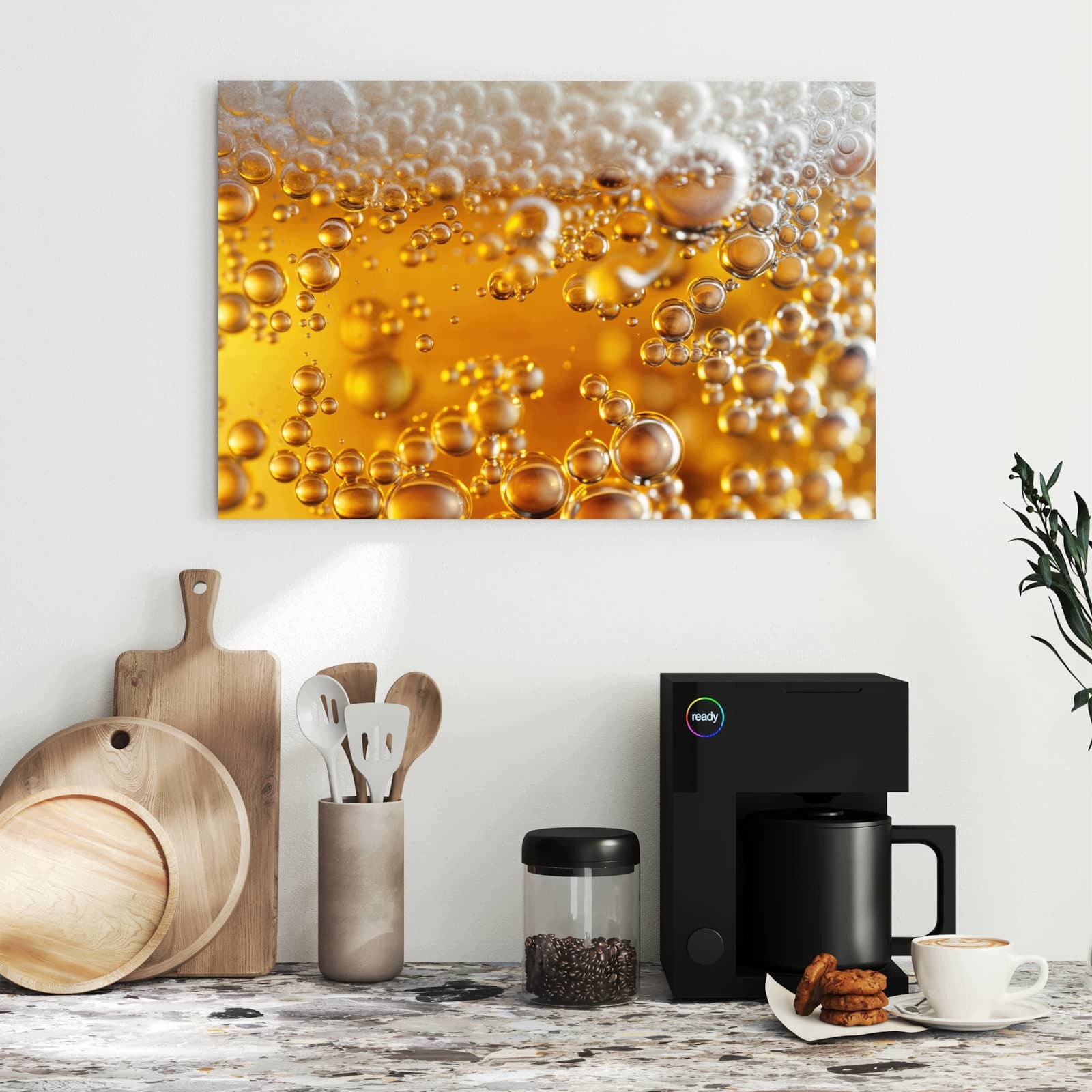 Magnetická tabule Zlaté Bublinky szampana 60 × 40 cm