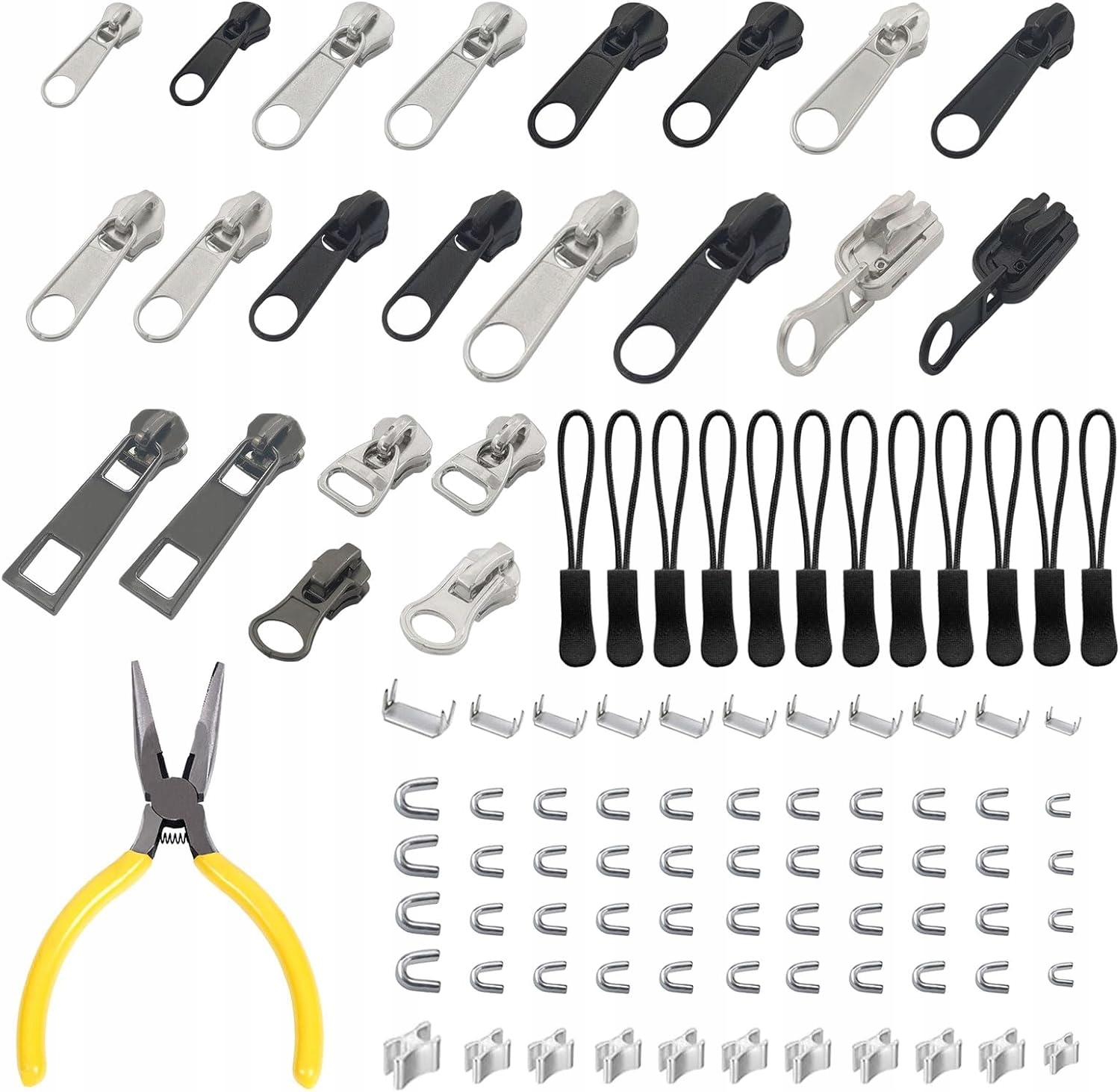 101x Opravná Sada Zipy Kovové Posuvníky Na Opravu Zámků