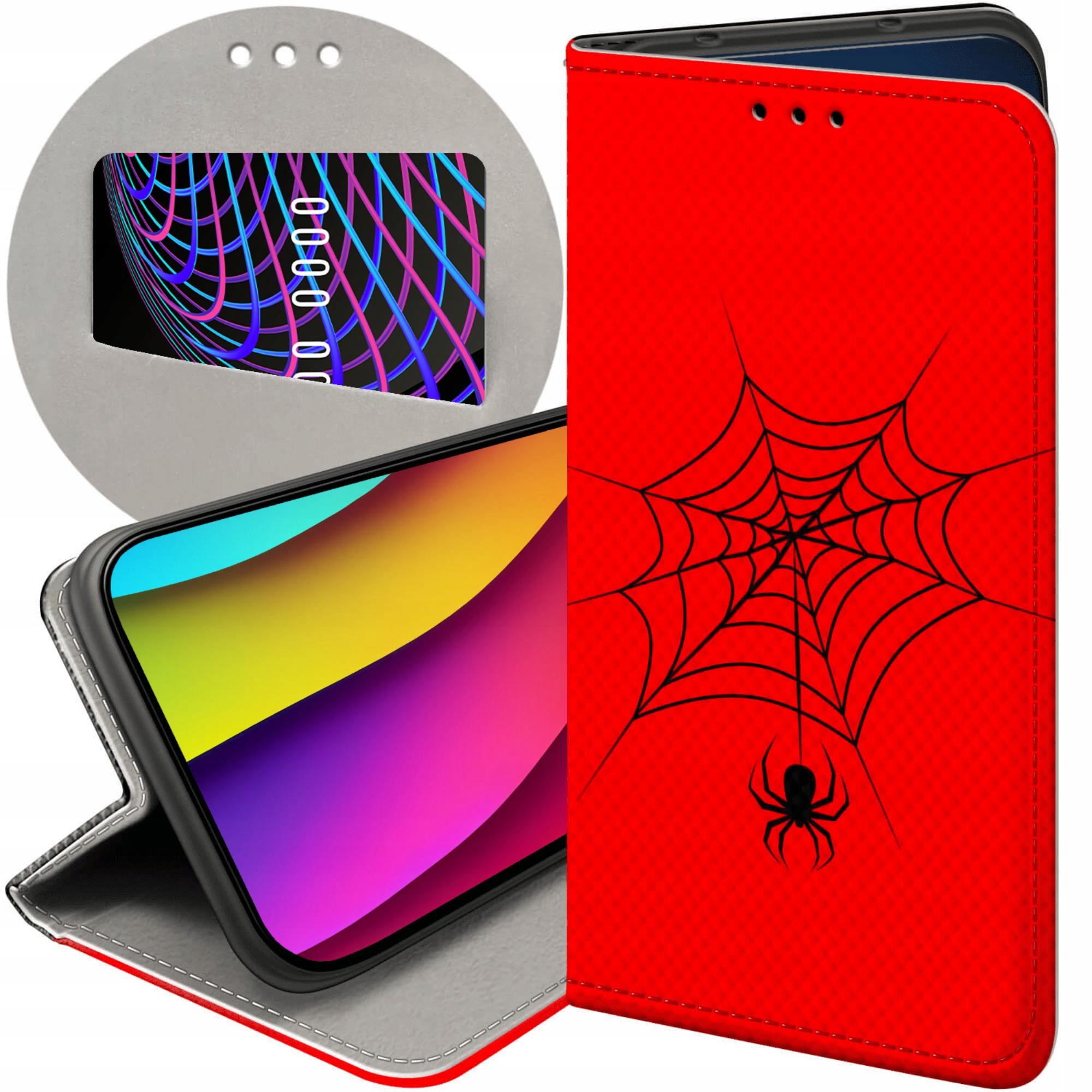 Etui Z Klapką Do Motorola Moto G14 Pająk Spider Pajęczyna Futerał