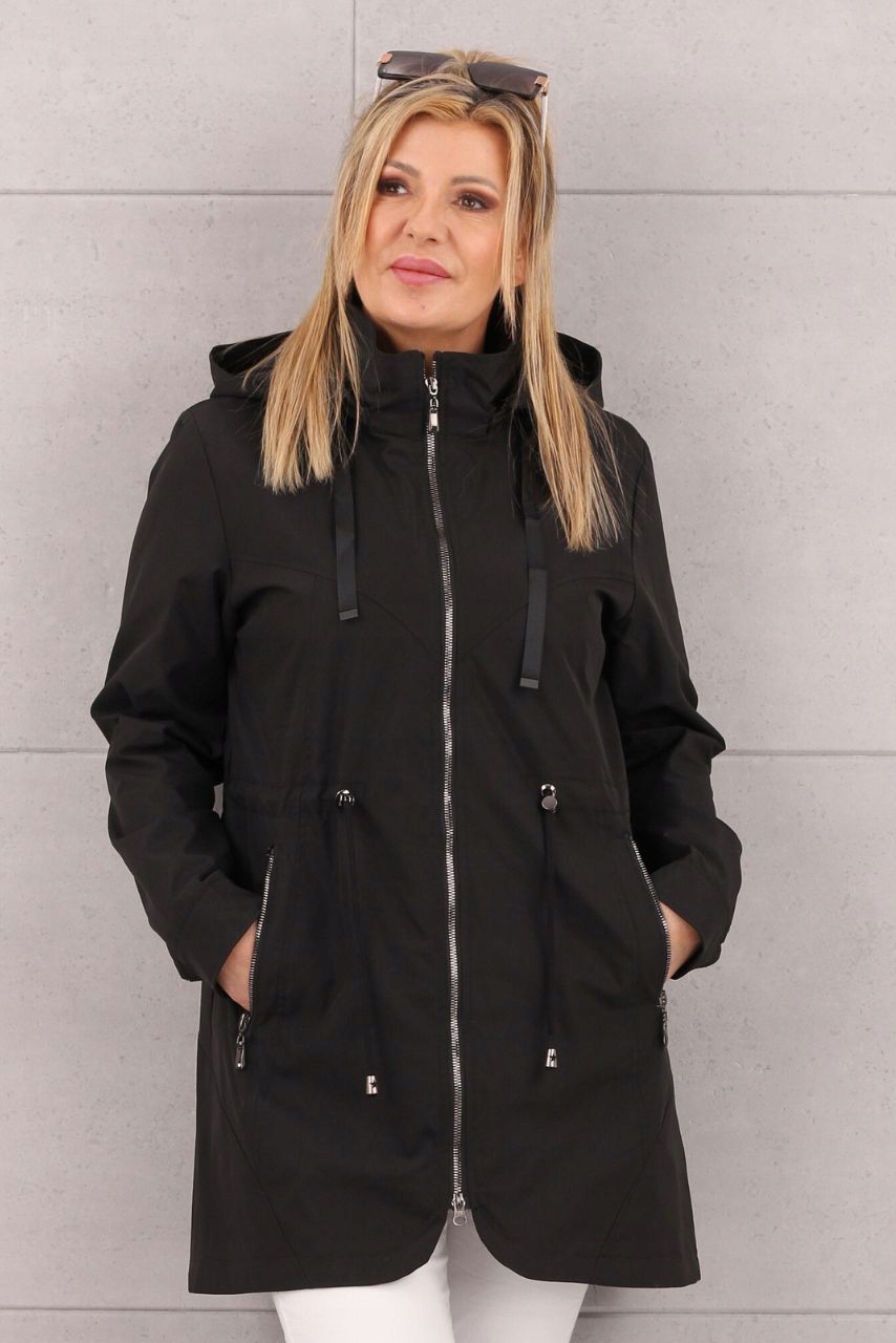 KURTKA PARKA DAMSKA PRZEJŚCIOWA LEKKA Z KAPTUREM DŁUGA DUŻE ROZMIARY Marka FEMIMODA