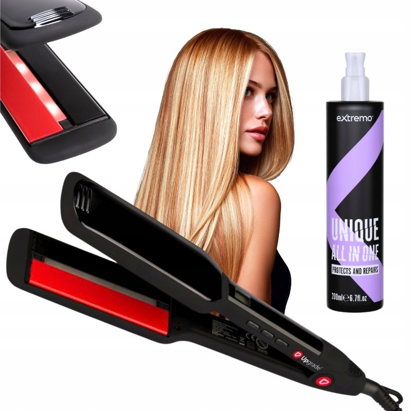 Žehlička Na Vlasy Na Vlasy Upgrade Infrared 50 MM Termoochranný Krém 200 ML