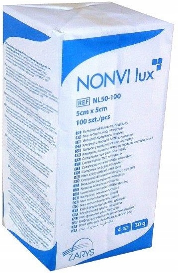 

Kompresy włókninowe niejałowe 5cmx5cmx100szt