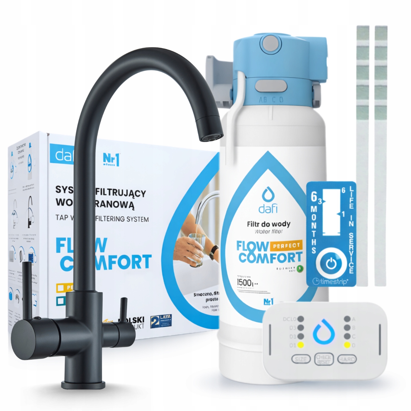 Kuchyňský Kohoutek Na Vodní Filtr Černý A Filtr Pod Dřez Dafi Flow Comfort D-1