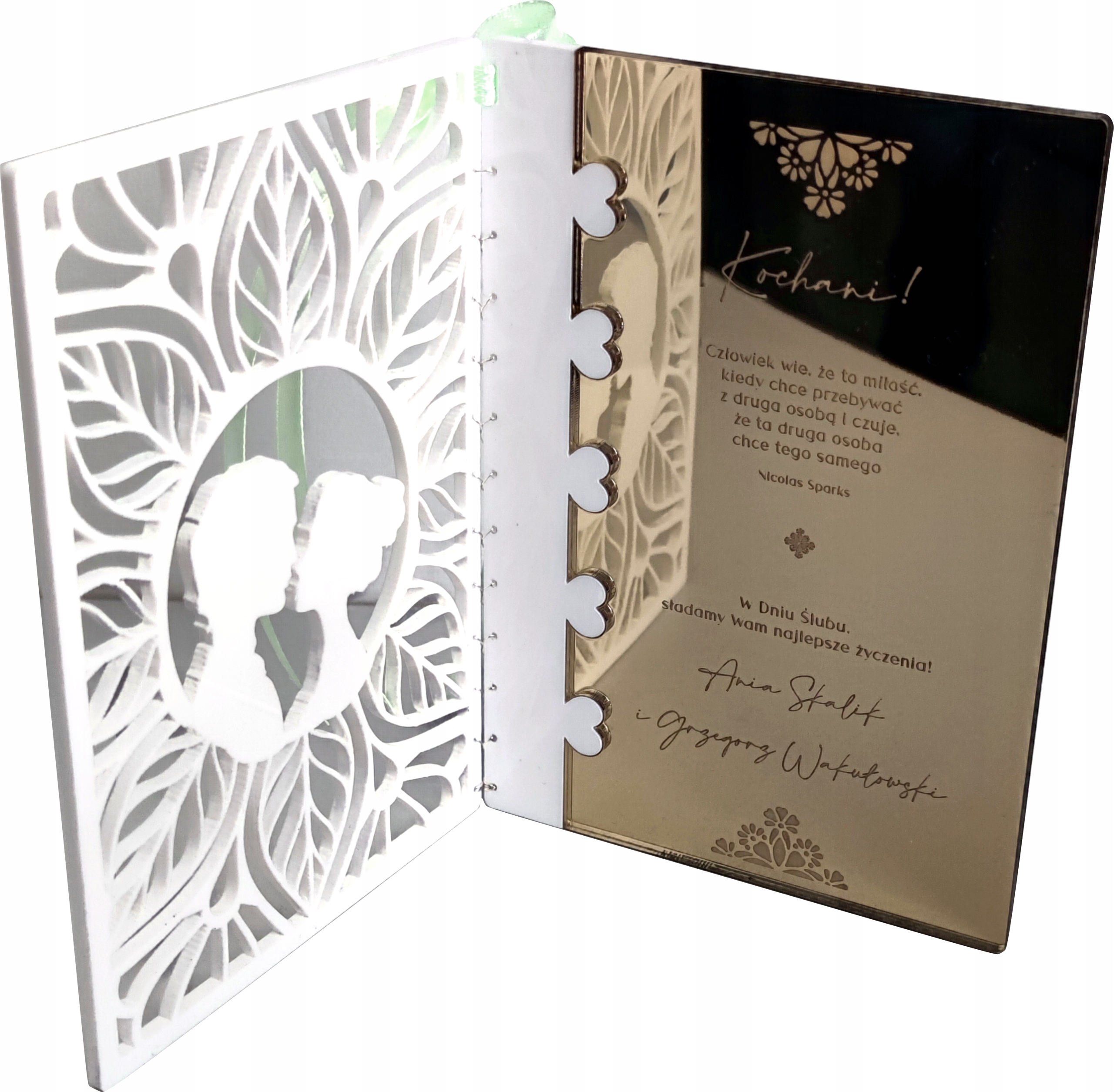 ZAPROSZENIE ŻYCZENIA ŚLUB WESELE lustrzane GLAMOUR