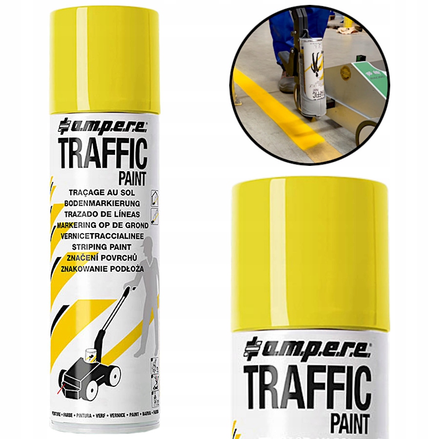 Farba żółta do malowania jezdni linii pasów 12szt Pojemność 500 ml