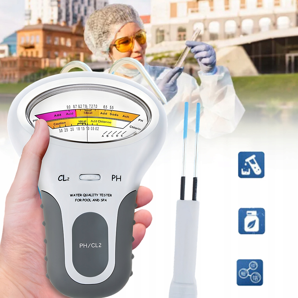 Tester Kvality Vody Multifunkční Tester Chlóru A Ph CL2 Do Bazénu 18 X 12 CM