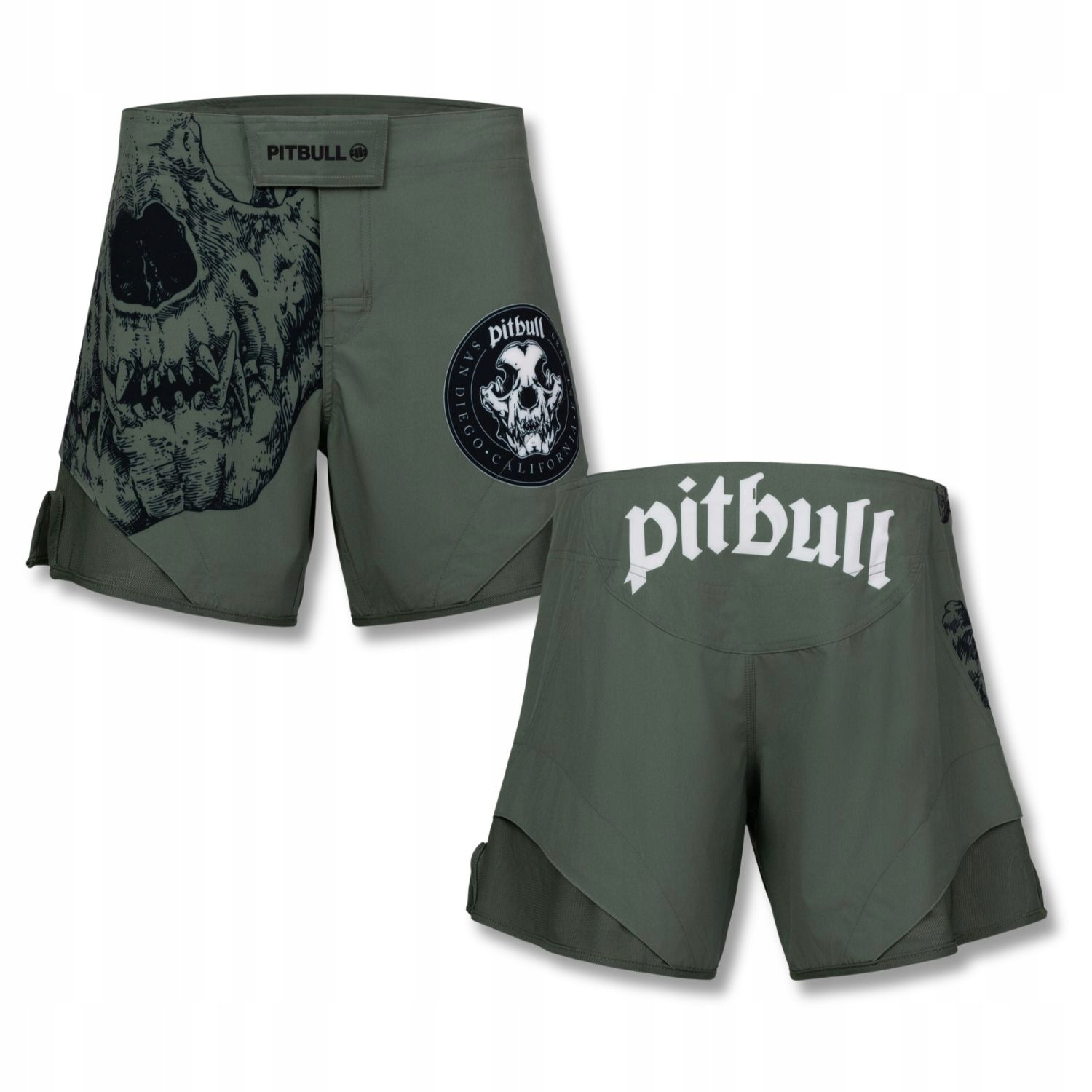 Męskie spodenki treningowe Pitbull szorty sportowe Jet Mesh Skull Logo