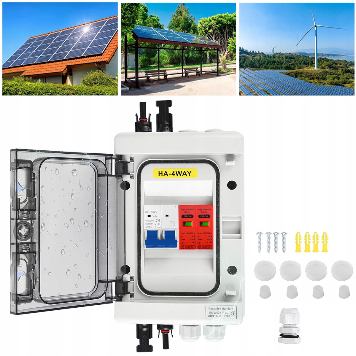 Rozdzielnica Rozłącznik Pv 1 String Fotowoltaika 1000V DC 32A