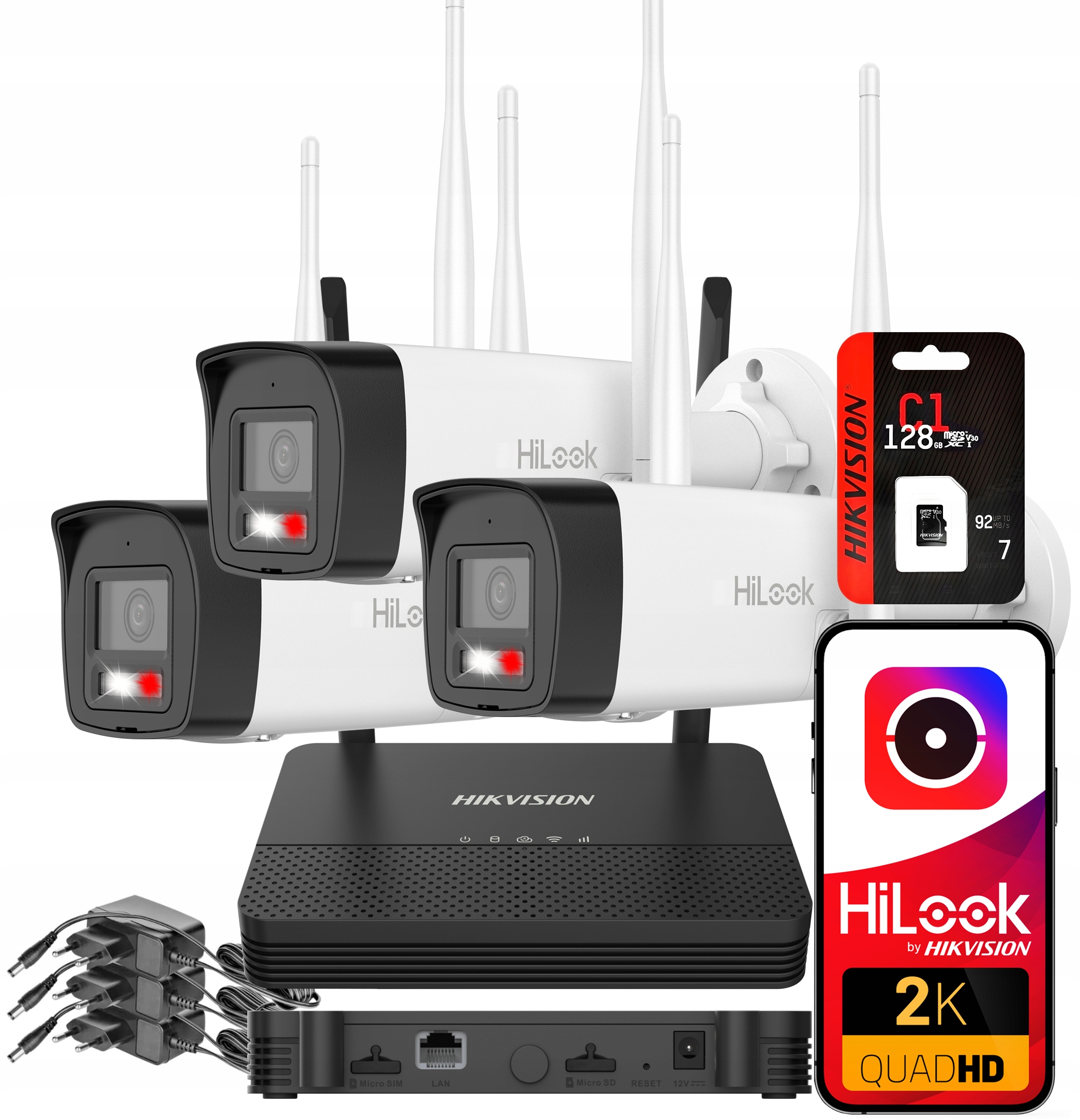 Sada monitorovania WiFi Hilook 4Mpx kamery Dual Light Audio MicroSD 128GB