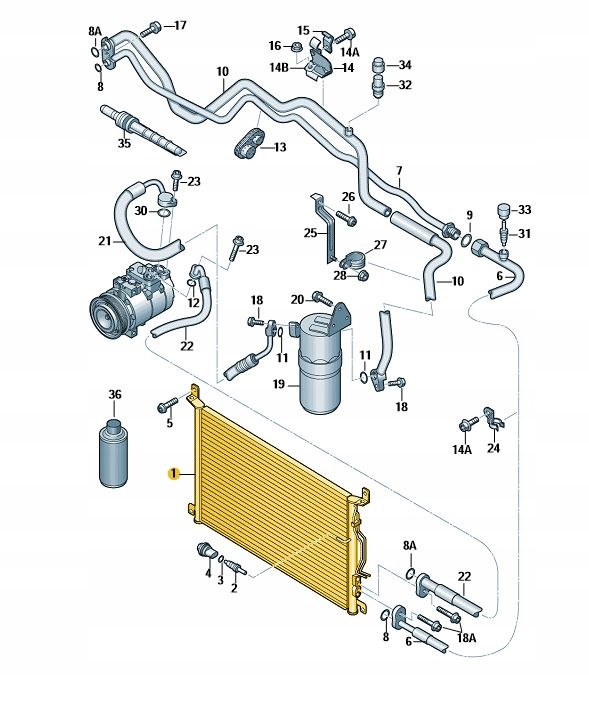 CHLODNICA KLIMATYZACJI SKRAPLACZ AUDI A8 D3