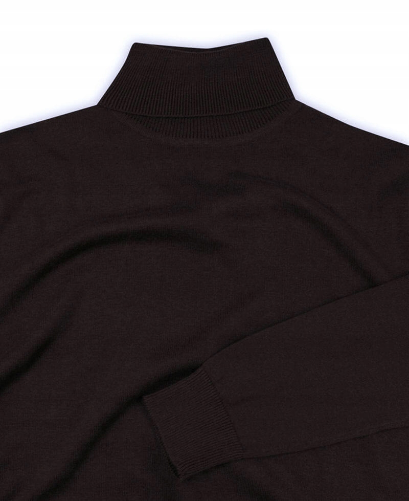 Elegancki Męski Golf -Brązowy -BRAVE SOUL - L Marka Brave Soul