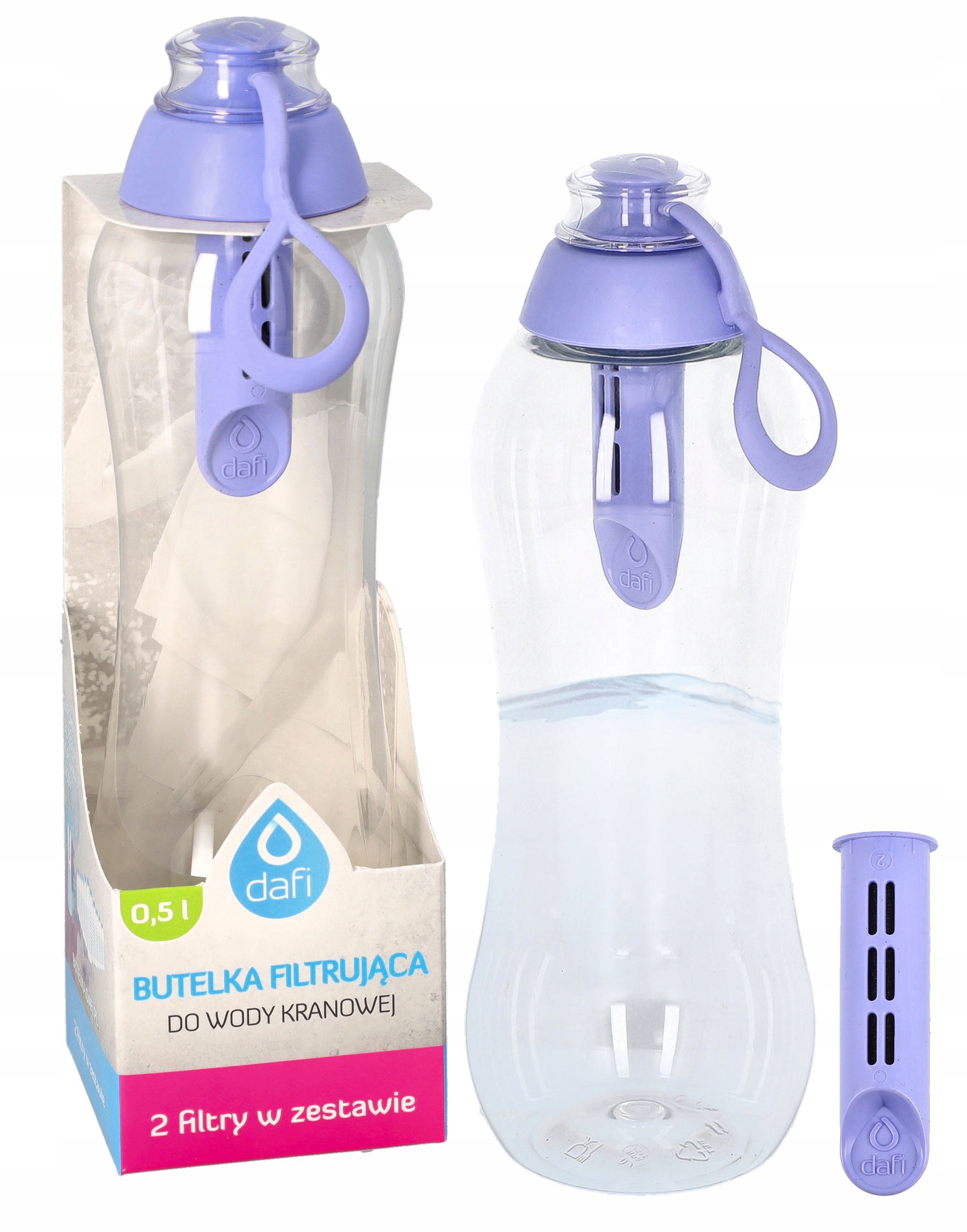

Butelka Bidon Dafi 2 filtry 0,5 l fioletowy