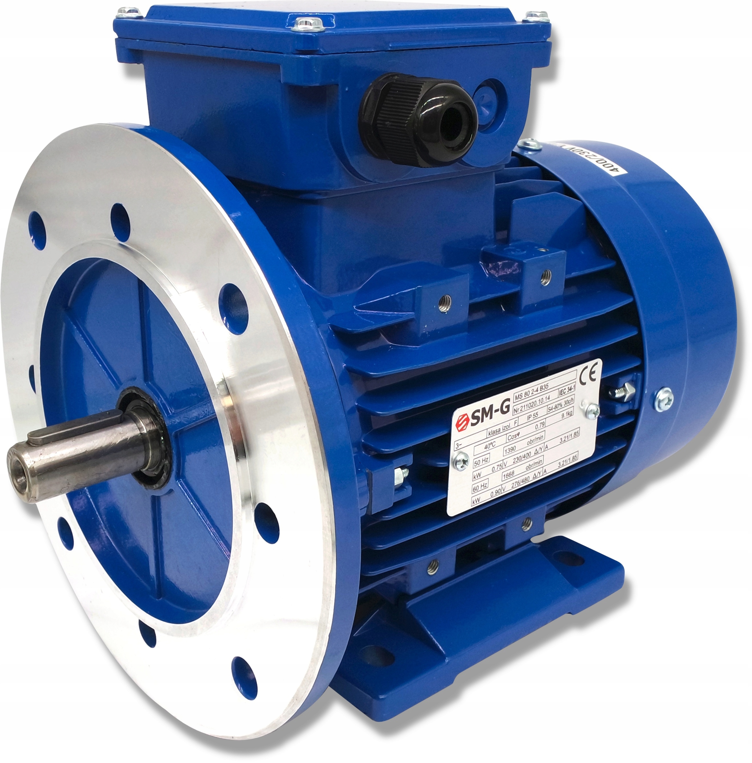 3033.MS.80.2-4.0,75kW.B3524 - Фланцевый двигатель 0.75 kW 230V 1390OBR 3-фазный