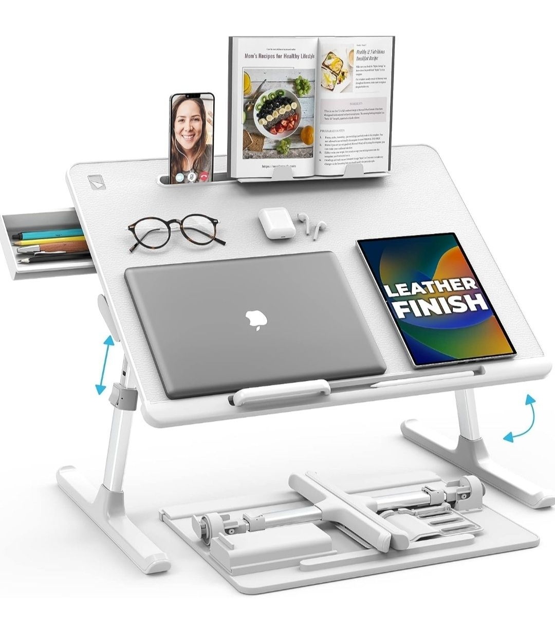 Regulowany stolik pod laptopa Cooper Desk Pro Biały