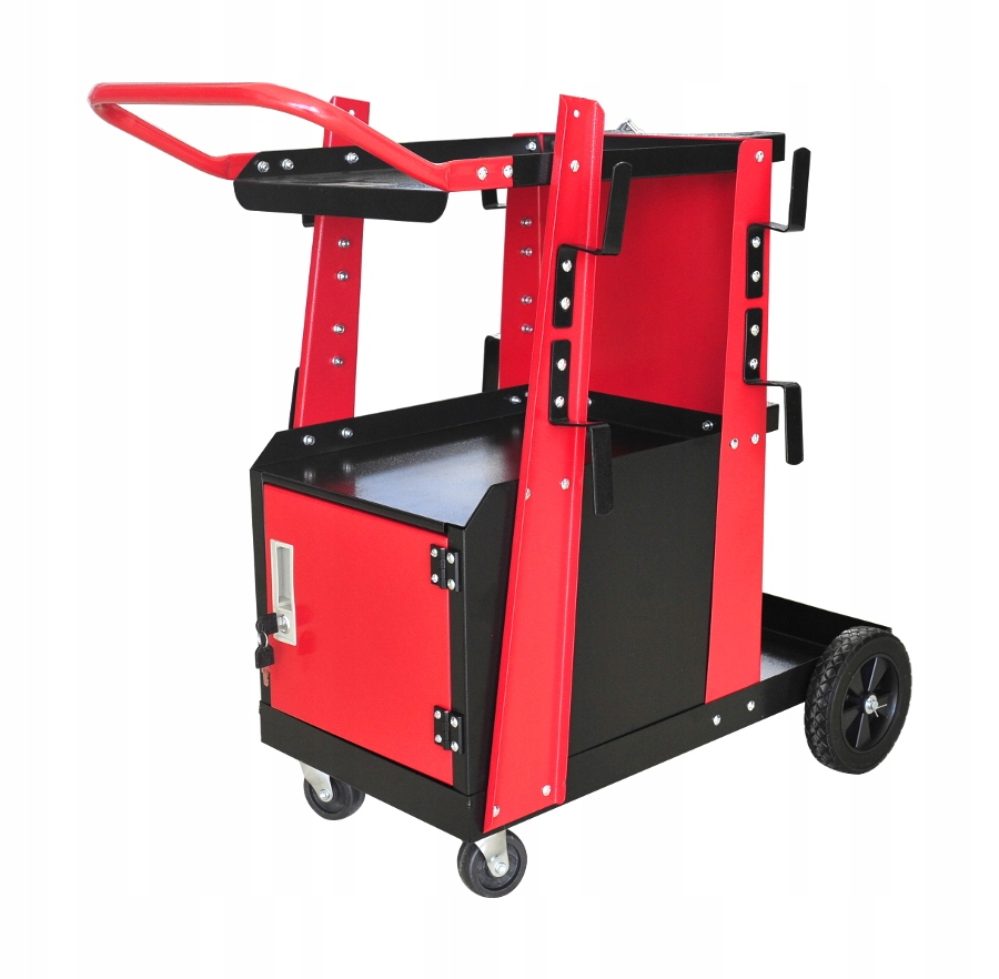 WÓZEK SPAWALNICZY Z ZAMYKANĄ SZAFKĄ DO SPAWARKI MIGOMATU Z PÓŁKĄ NA BUTLĘ Kod producenta FX30413