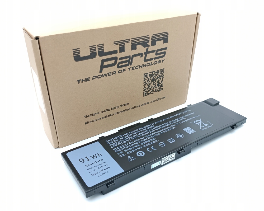 Výkonná Baterie pro Dell Mfkvp T05W1 1G9VM GR5D3 Rdyct Twcpg 11.4V 91Wh
