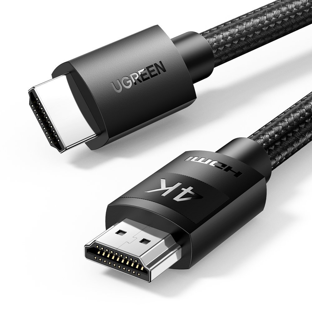 Kabel przewód audio wideo Hdmi 2.0 4K wytrzymały w oplocie 1m czarny