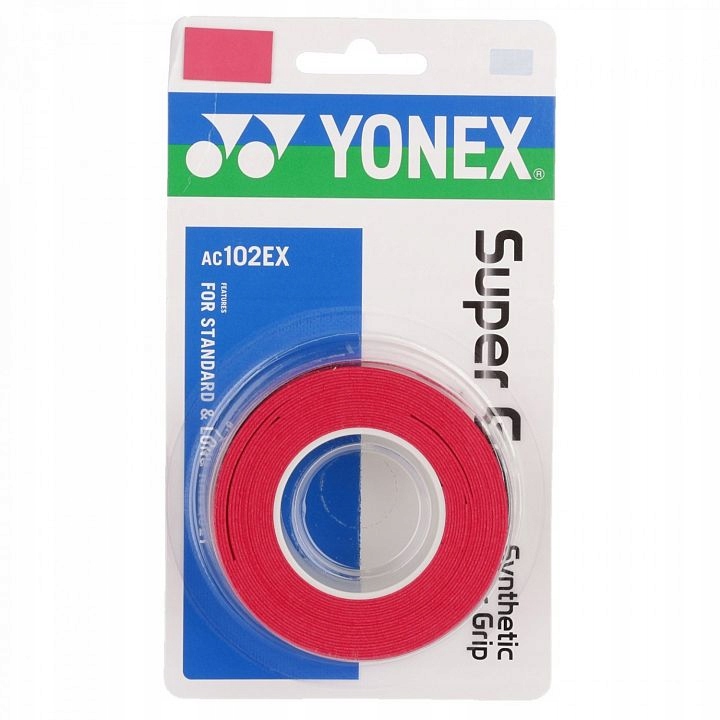 Owijka do rakiet Yonex Ac 102 Ex Czerwona tenis badminton squash 3 szt.