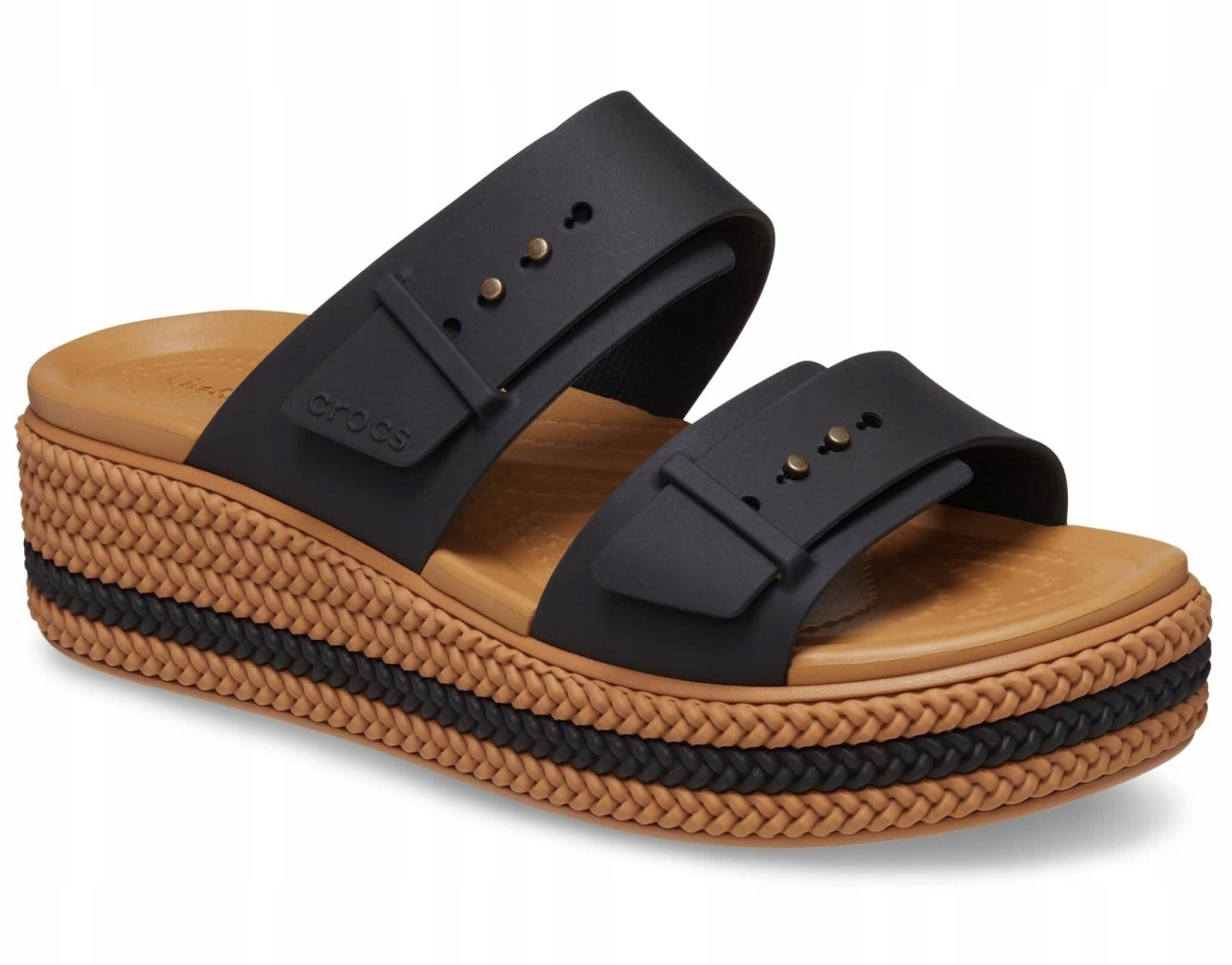 Crocs 209978 Brooklyn Woven Buckle černé nazouváky na platformě W11 42-43