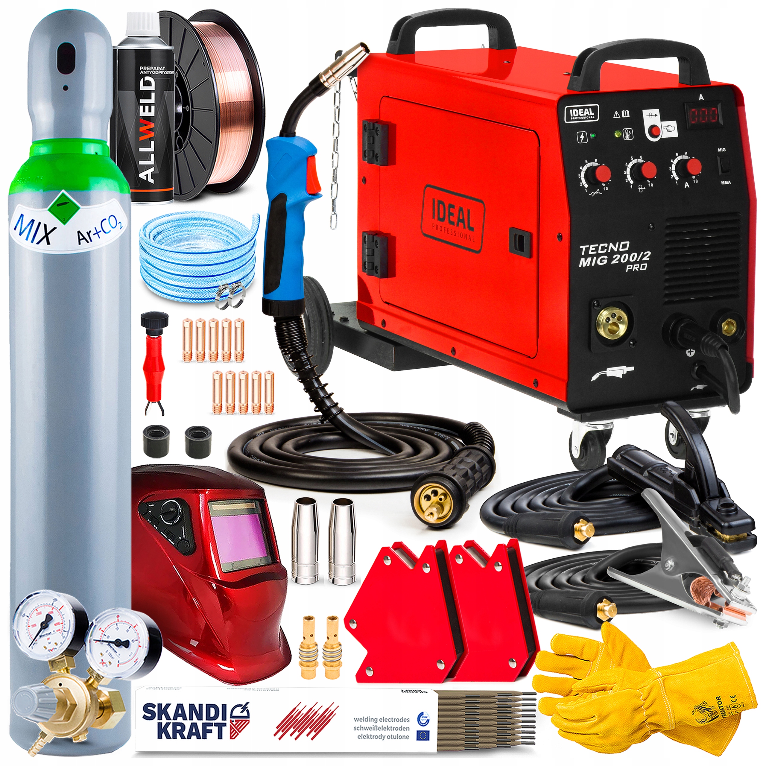 Poloautomatický Svařovací Stroj Ideal Tecno Mig 200/2 Pro Mma Flux 230V 400V 200A