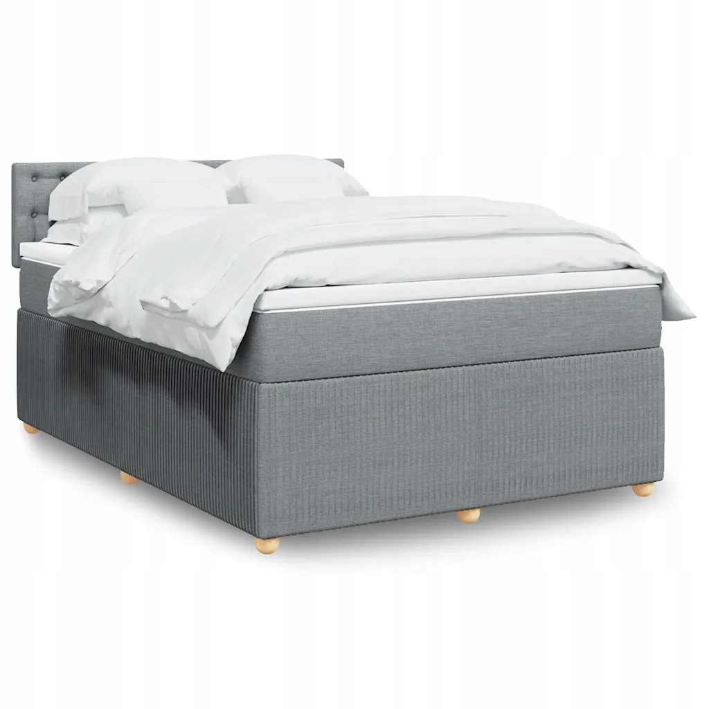 Box spring postel s matrací světle šedá 160 x 200 cm textil Šedá 3287521