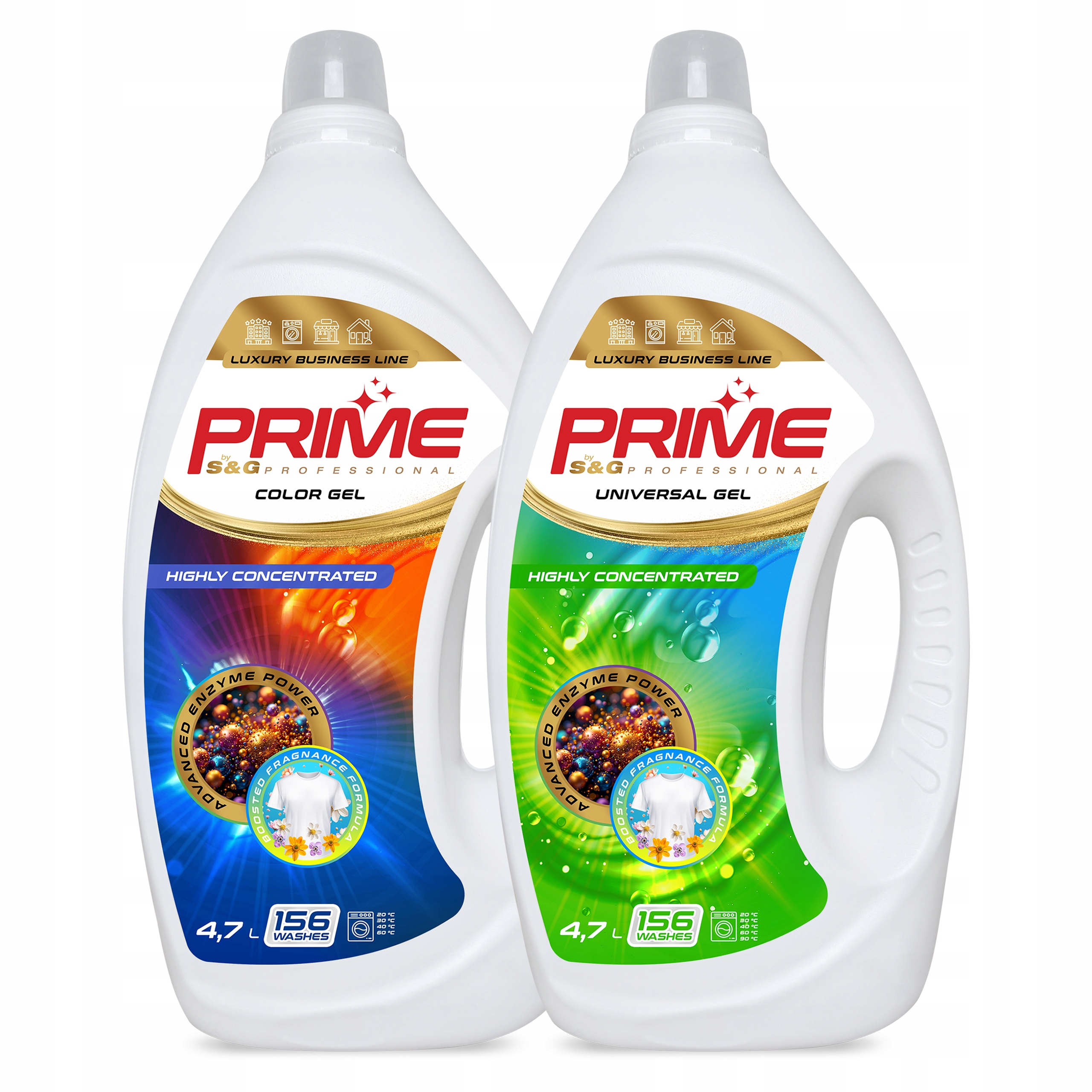 Niemiecki Żel Płyn do prania Prime 2x 4,7 L Do Kolorów Do Białego 312 Prań