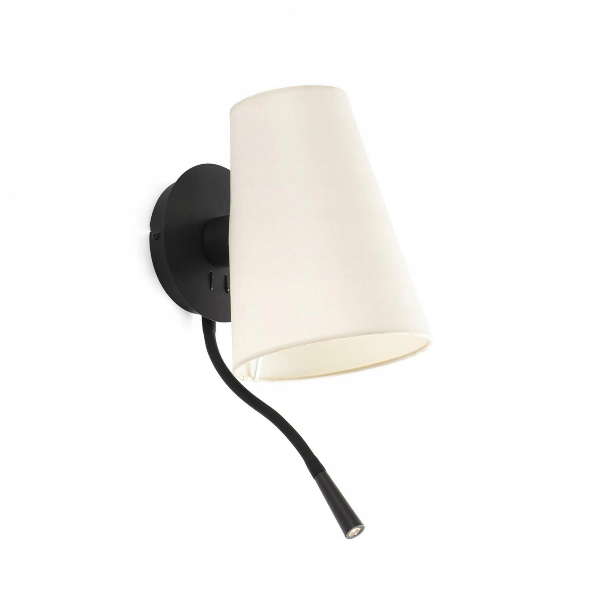 Faro Lupe čierna/béžová nástenná lampa s Led čtecou lampičkou