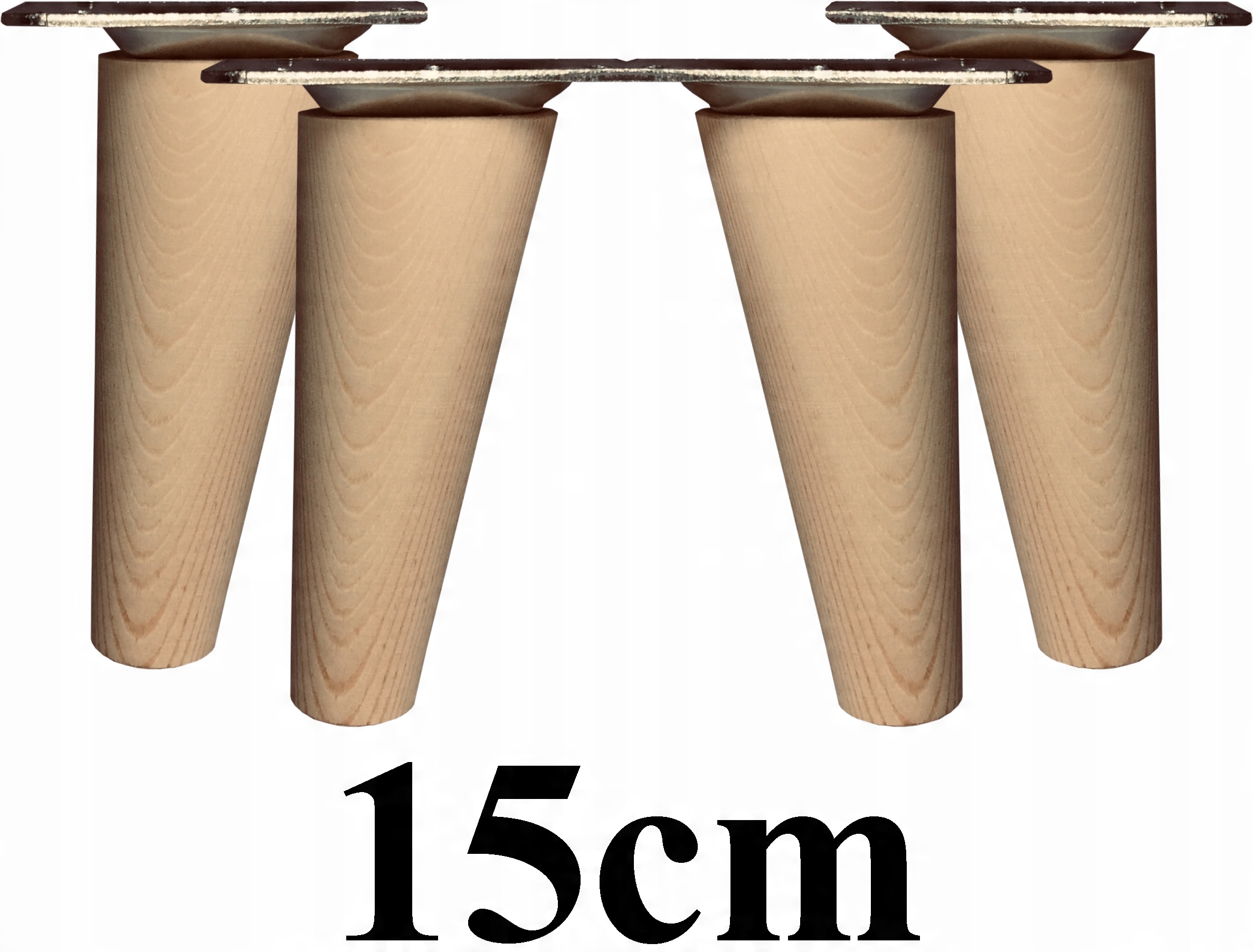 

Nogi Nóżki drewniane skośne 15cm 4szt blachy