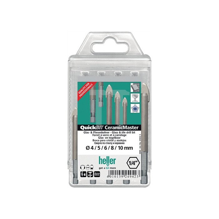 Vrtáky na sklo z keramiky Sada vrtáků Heller