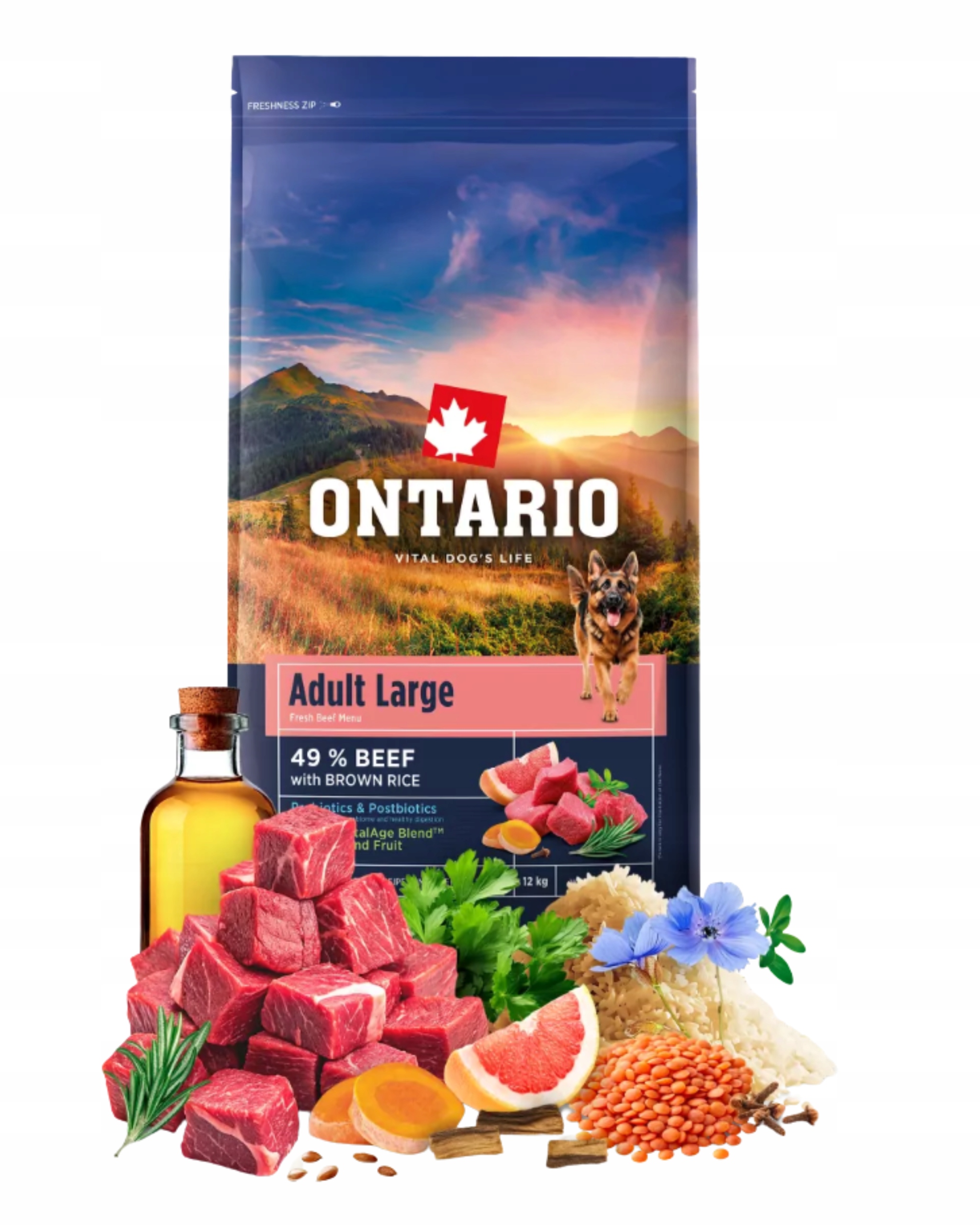 Levně Sušené hovězí krmivo Ontario 12 kg